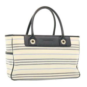 Auth Burberry Shoulder Bag White Canvas #30644B11B